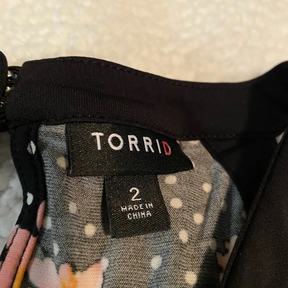 Torrid Black Floral Dress 2x - Picture 3 of 6